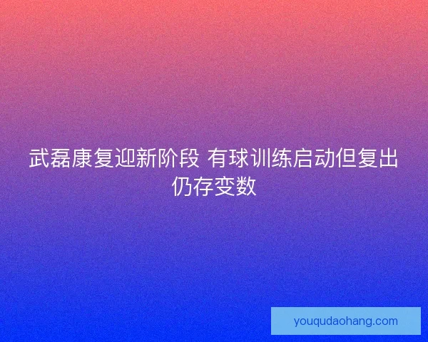 武磊康复迎新阶段 有球训练启动但复出仍存变数