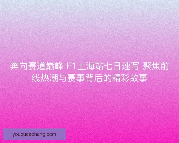 奔向赛道巅峰 F1上海站七日速写 聚焦前线热潮与赛事背后的精彩故事
